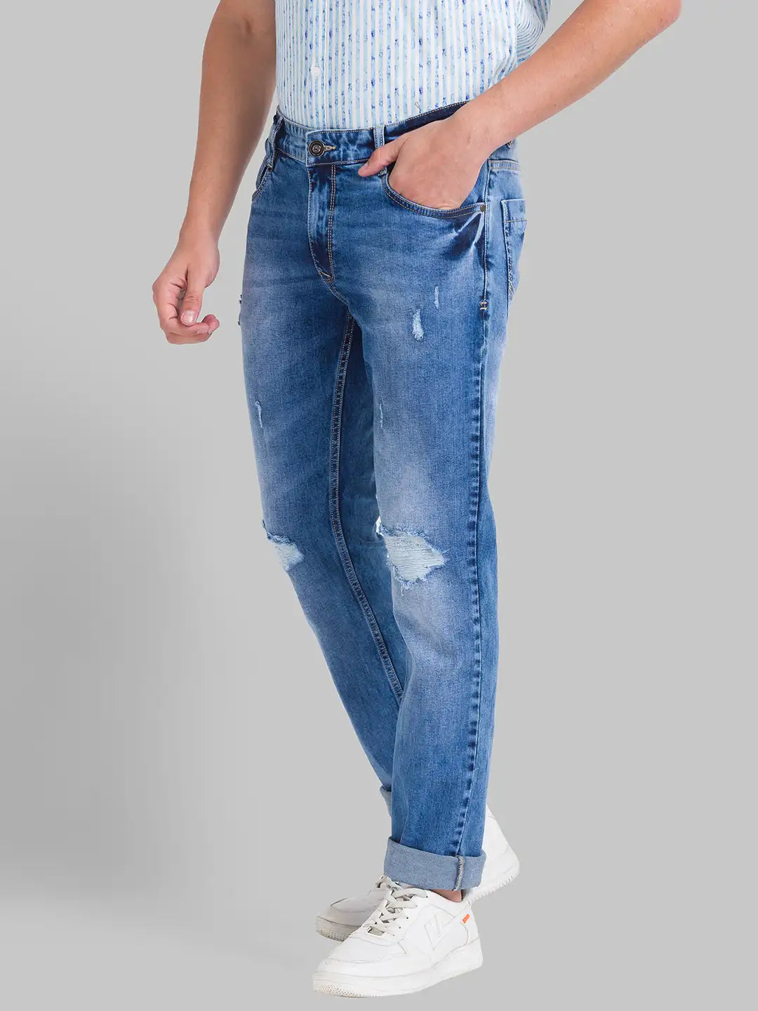 Men Tapered Fit Grey Jeans