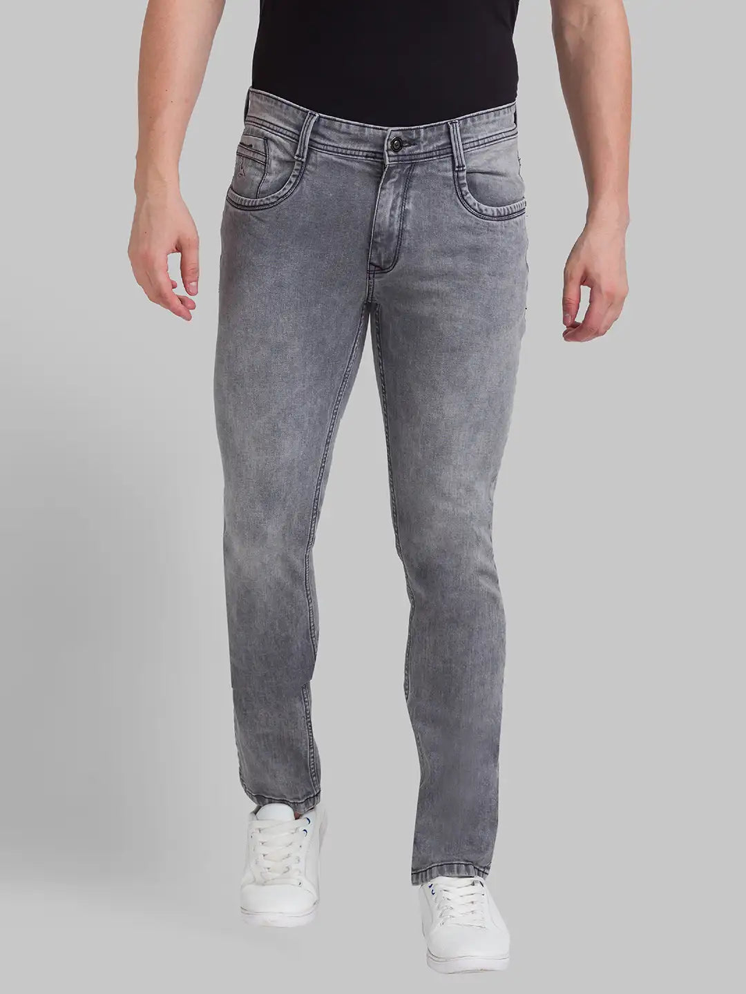 Men Tapered Fit Black Jeans