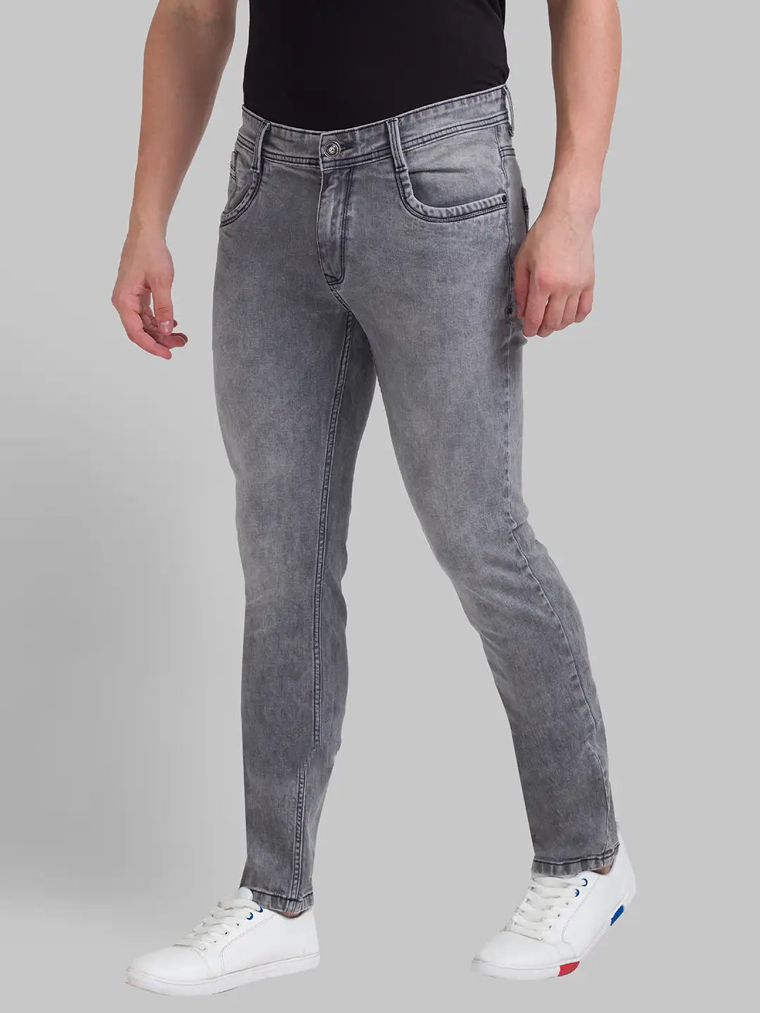 Men Tapered Fit Black Jeans