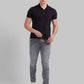 Men Tapered Fit Black Jeans