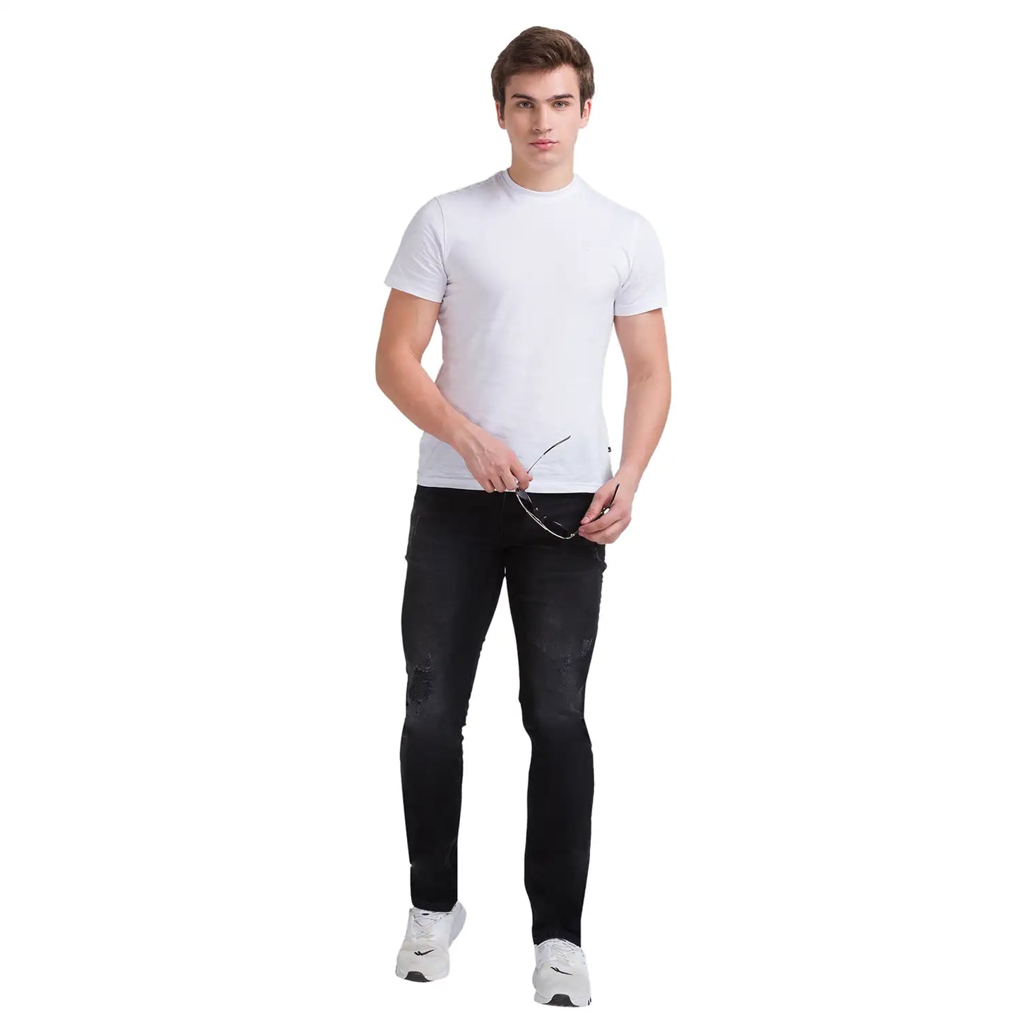 Men Skinny Fit Black Jeans