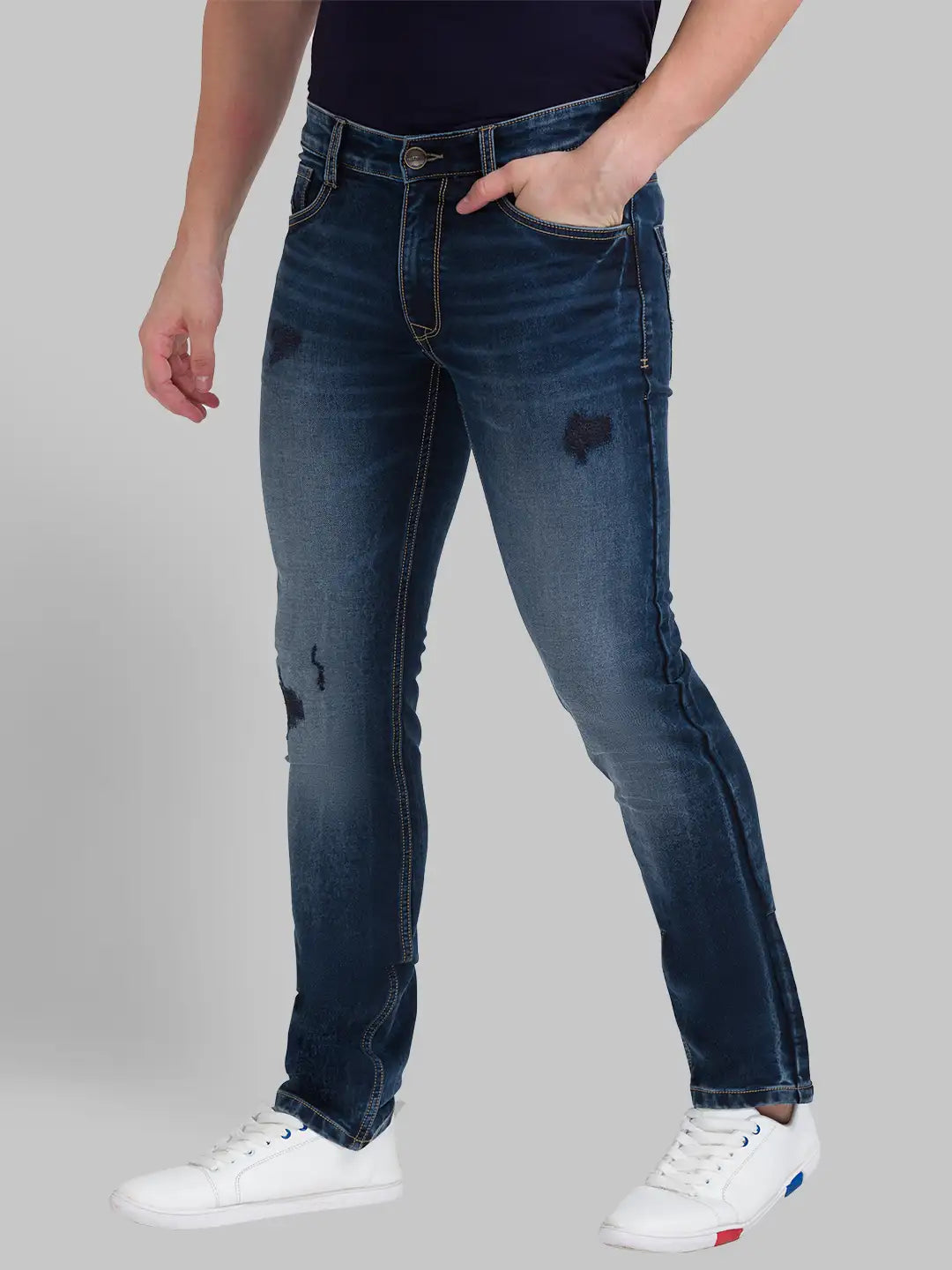 Men Slim Fit Fancy Blue Jeans