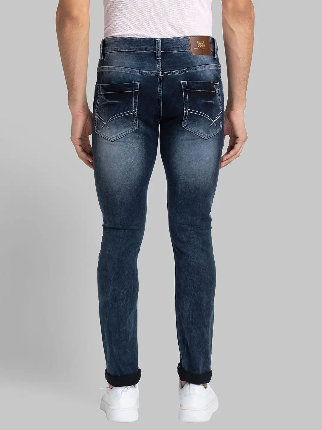 Men Tapered Fit Blue Trouser