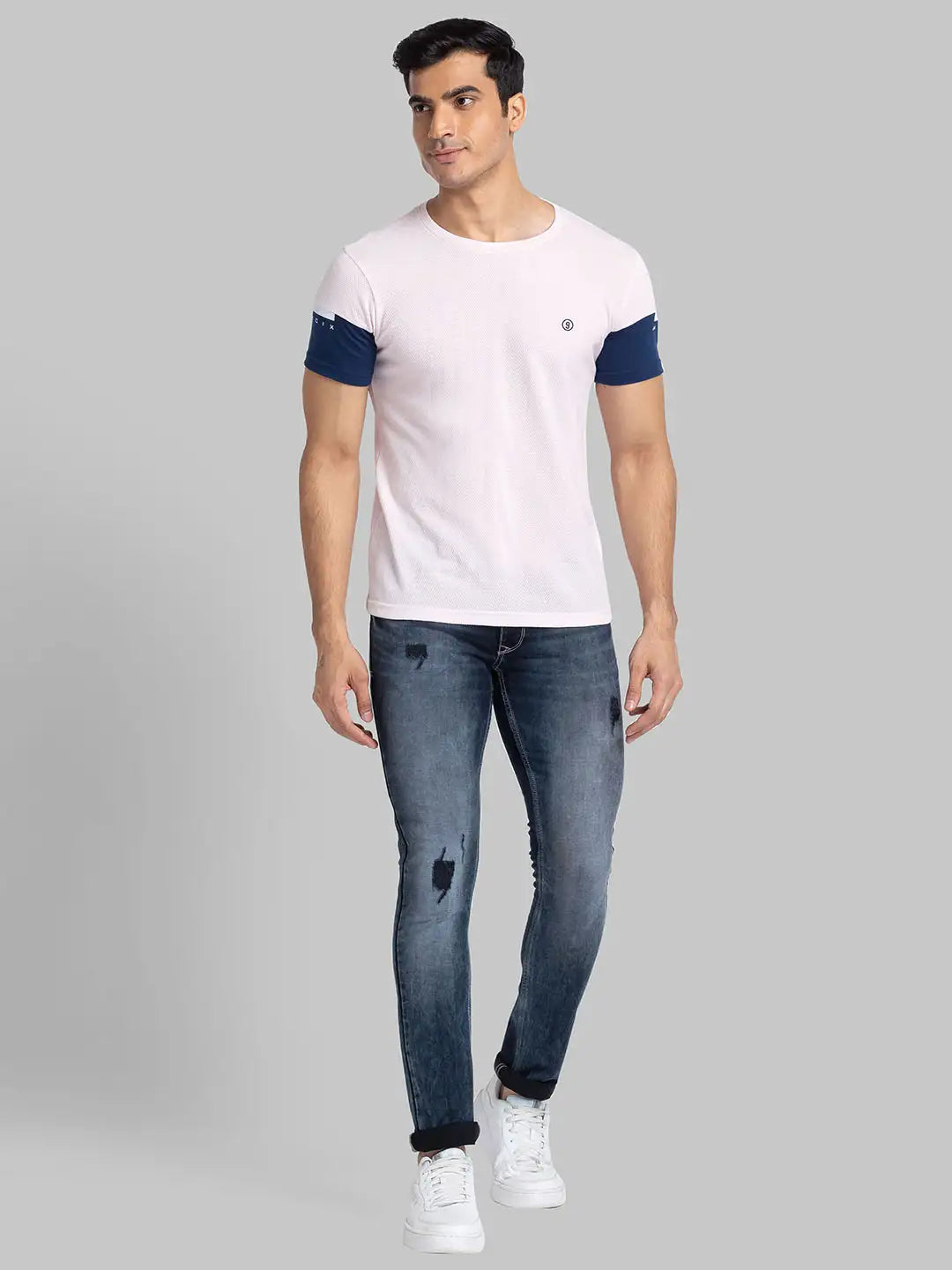 Men Tapered Fit Blue Trouser