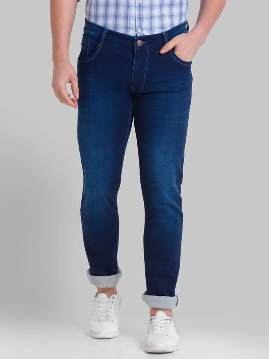 Men Skinny Fit Dark Blue Jeans