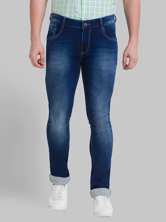 Men Slim Fit Medium Blue Jeans