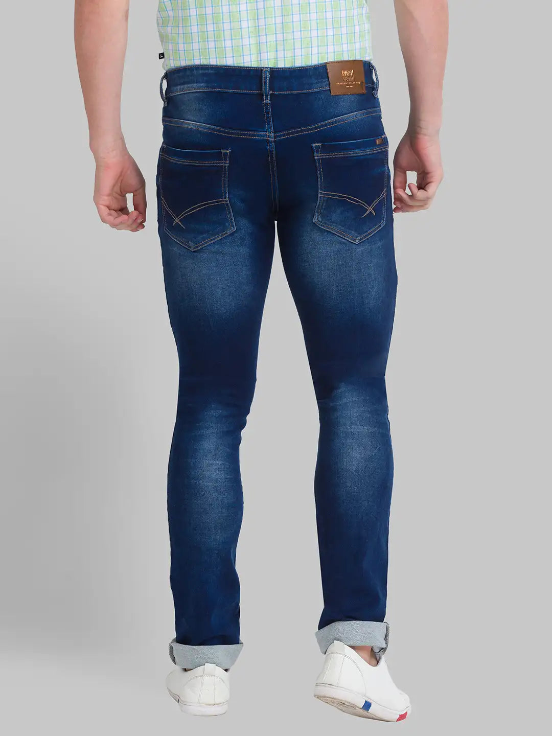 Men Slim Fit Medium Blue Jeans