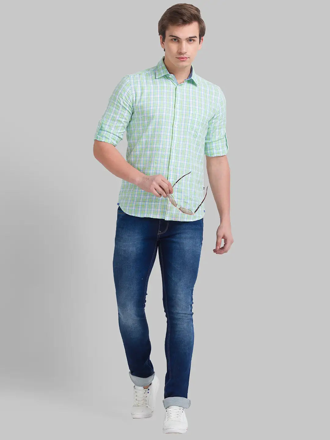 Men Slim Fit Medium Blue Jeans