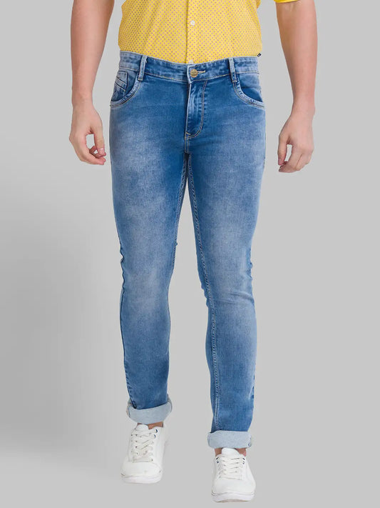 Men Tapered Fit Dark Blue Jeans