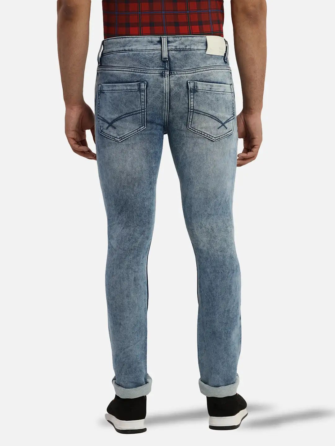 Men Slim Tapered Fit Blue Jeans