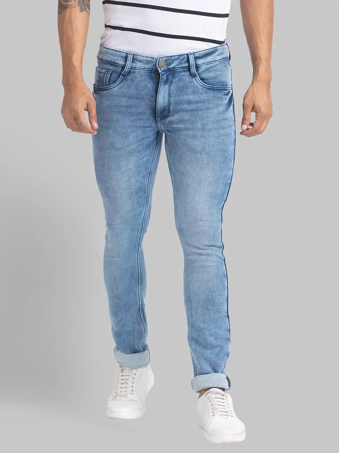 Men Skinny Fit Dark Blue Jeans