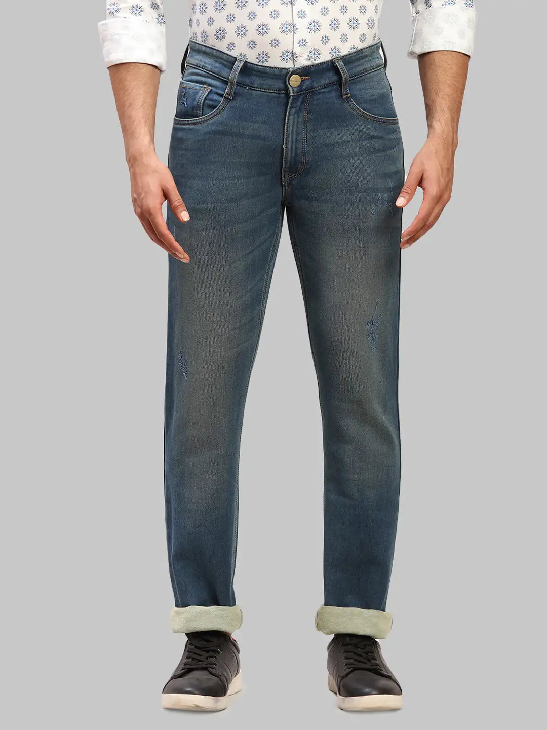 Men Tapered Fit Grey Chinos
