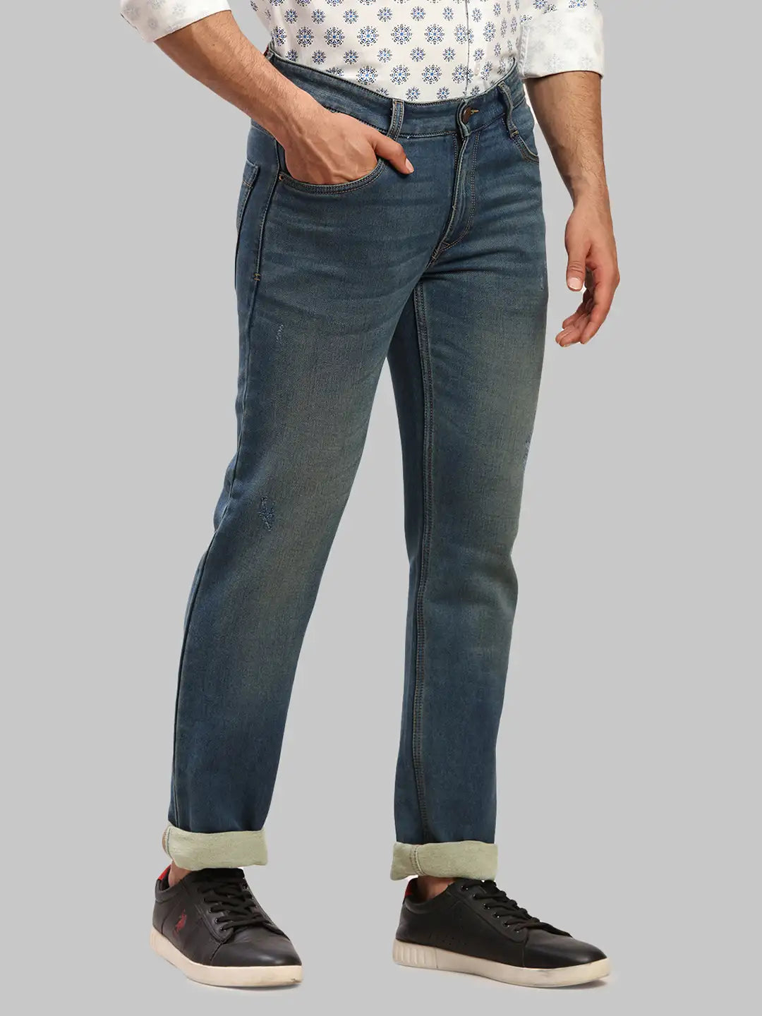 Men Tapered Fit Grey Chinos