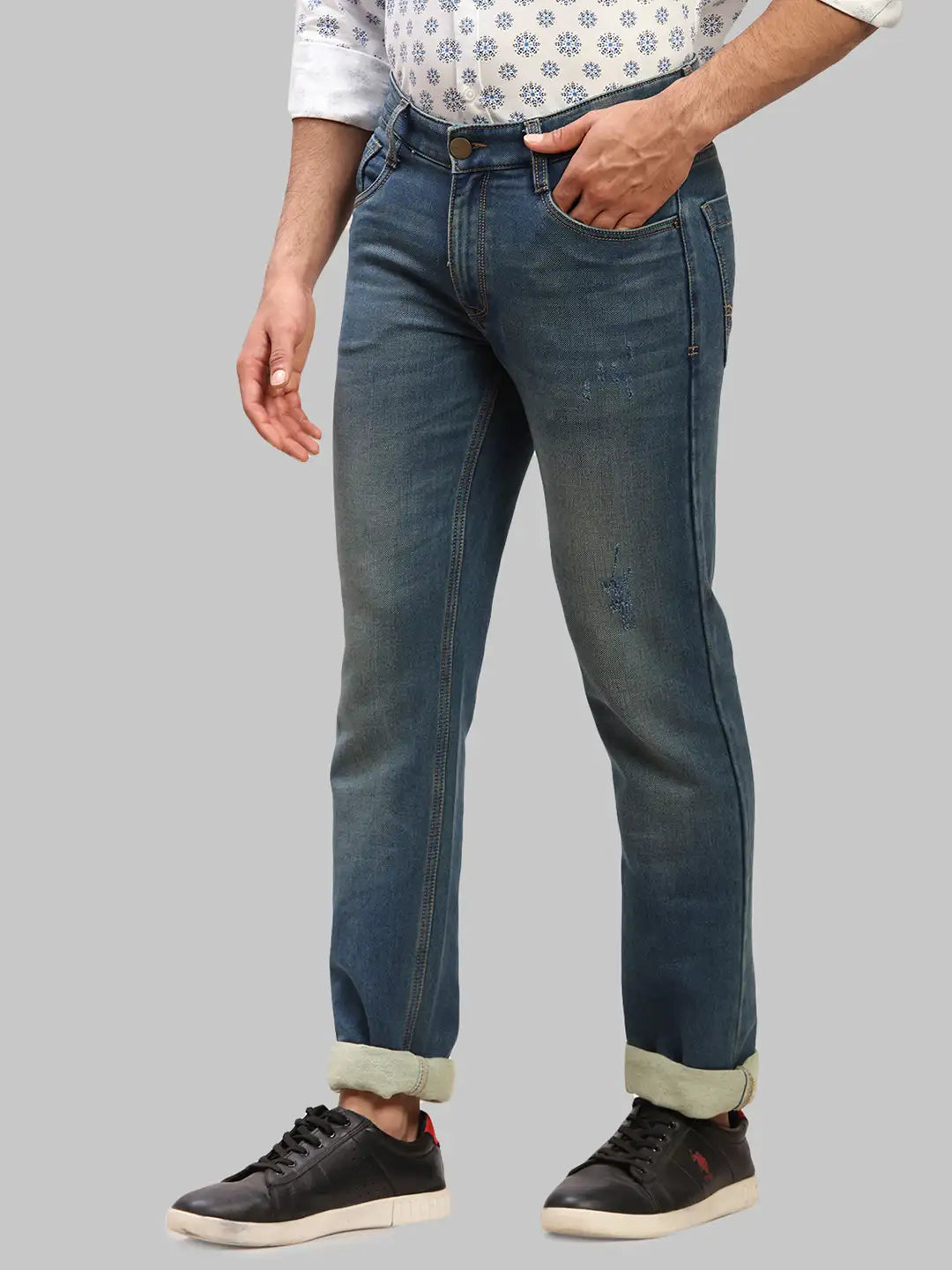 Men Tapered Fit Grey Chinos