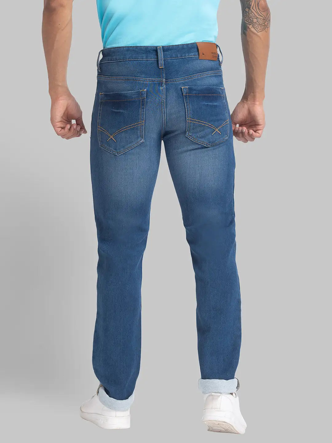 Men Slim Fit Medium Blue Jeans