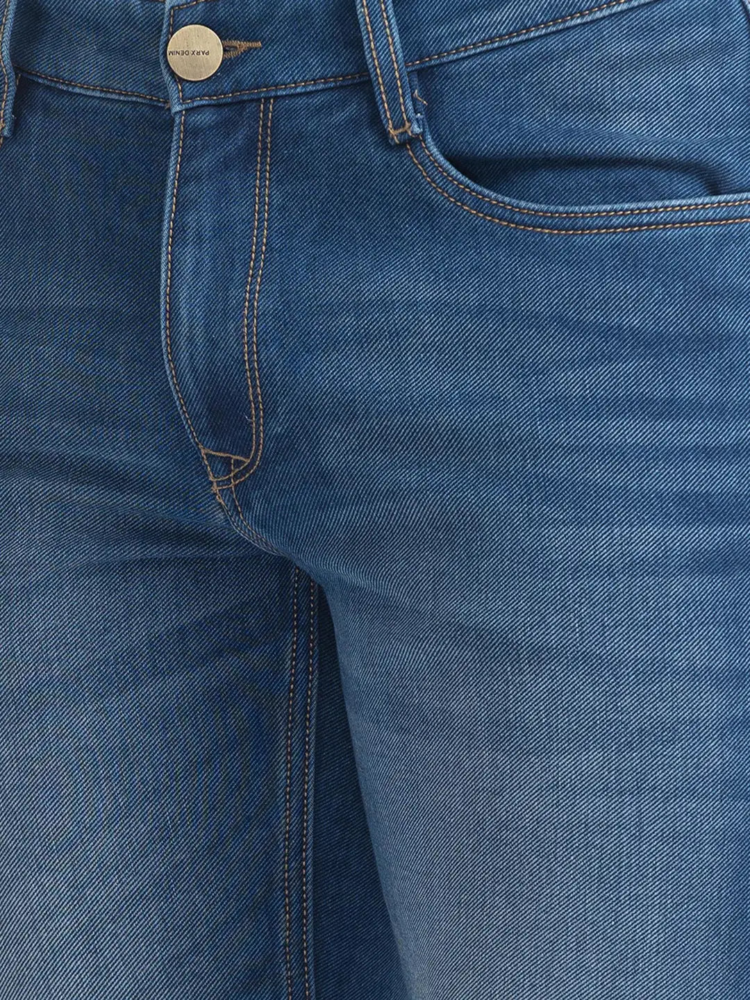 Men Slim Fit Medium Blue Jeans