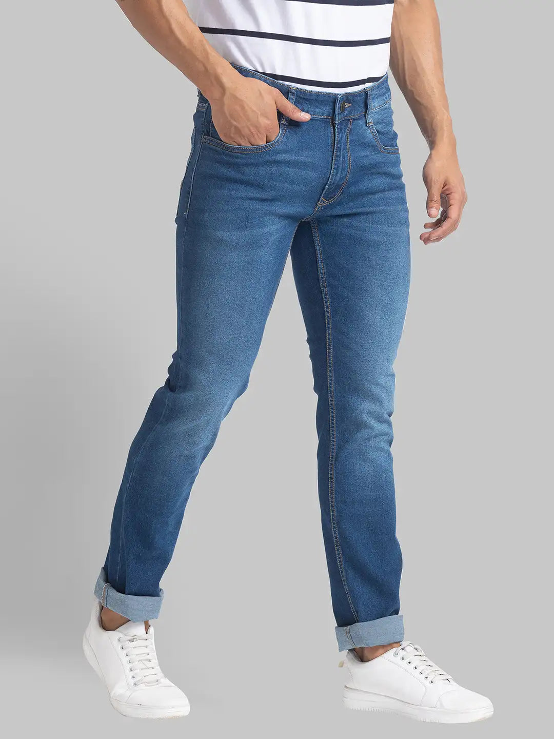 Men Skinny Fit Dark Blue Jeans