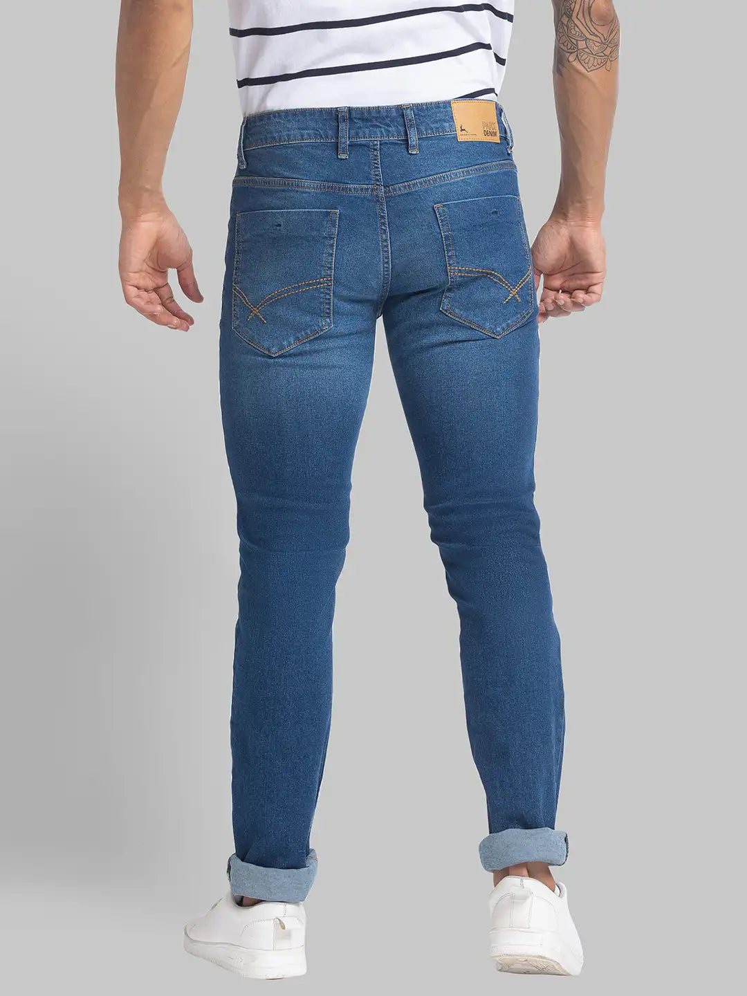 Men Skinny Fit Dark Blue Jeans