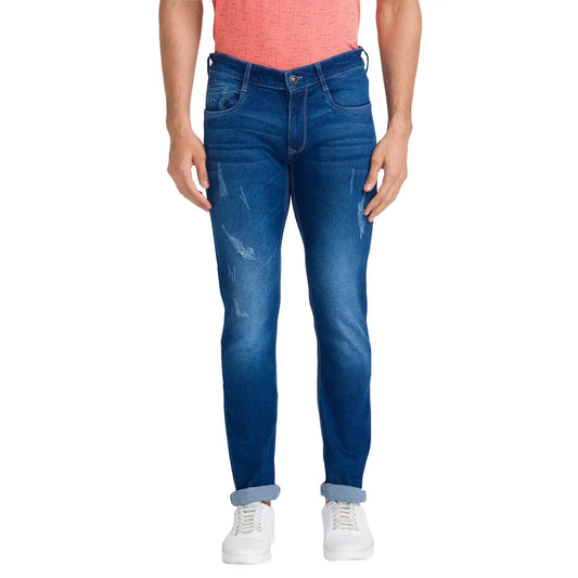 Men Regular Fit Blue Blazer