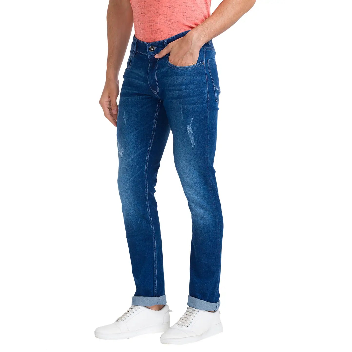 Men Regular Fit Blue Blazer