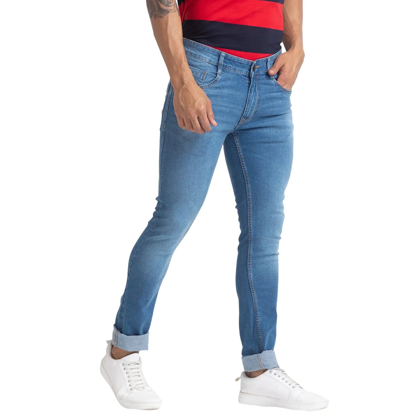 Men Skinny Fit Dark Blue Jeans