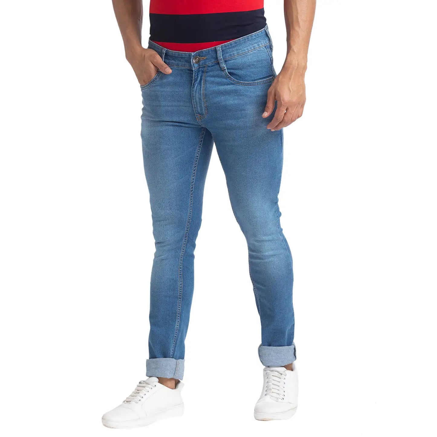 Men Skinny Fit Dark Blue Jeans