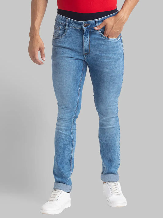 Men Slim Fit Dark Blue Jeans
