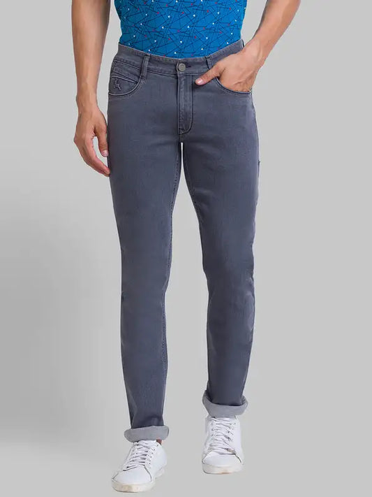 Men Slim Fit Grey Jeans