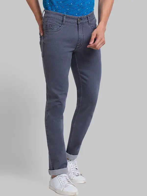 Men Slim Fit Grey Jeans