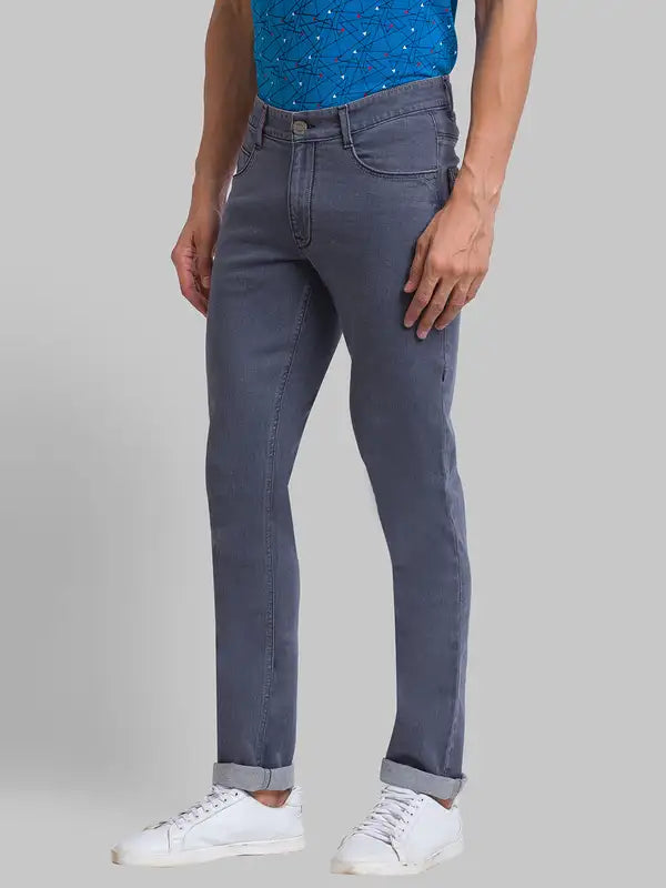 Men Slim Fit Grey Jeans