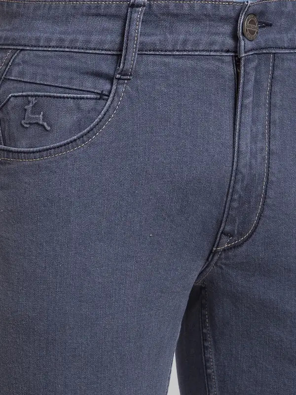 Men Slim Fit Grey Jeans