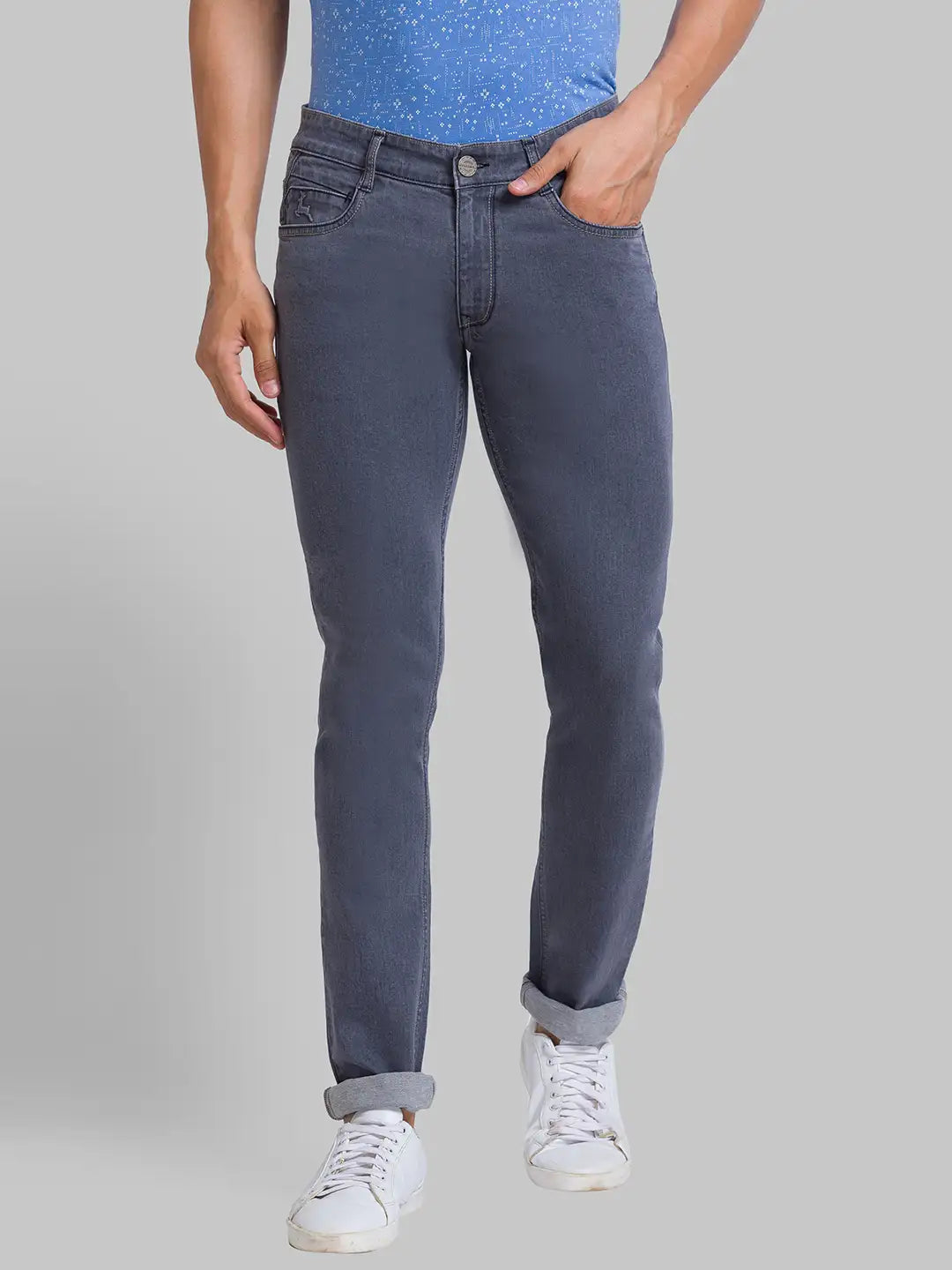 Men Tapered Fit Grey Jeans