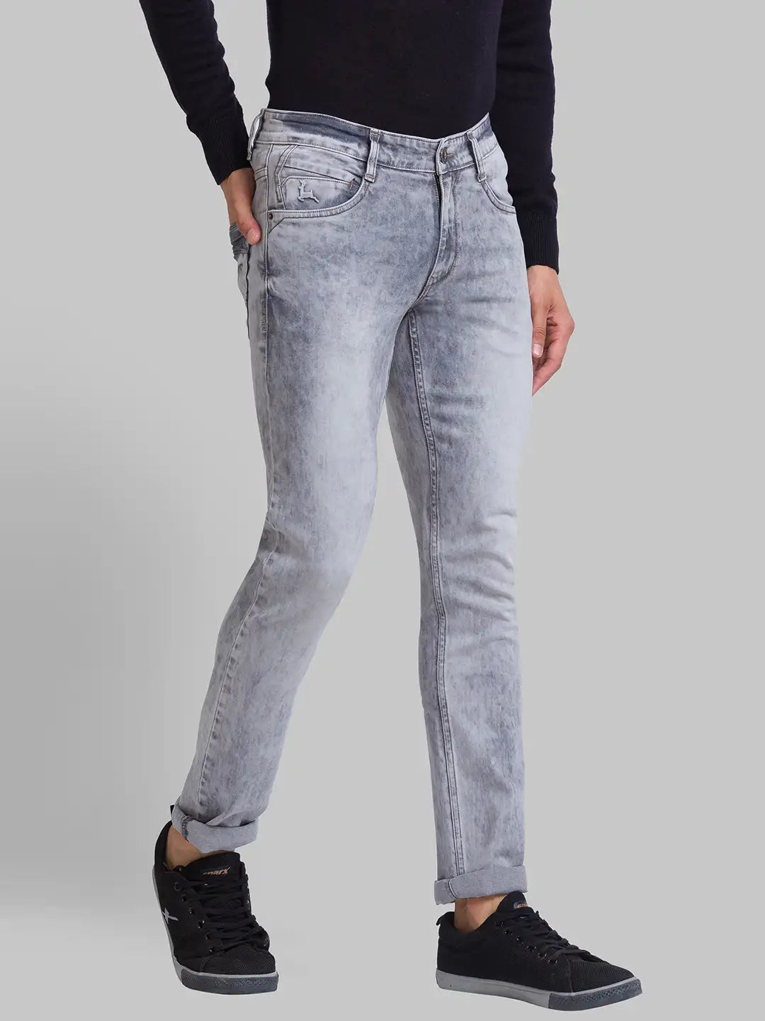 Men Skinny Fit Grey Jeans