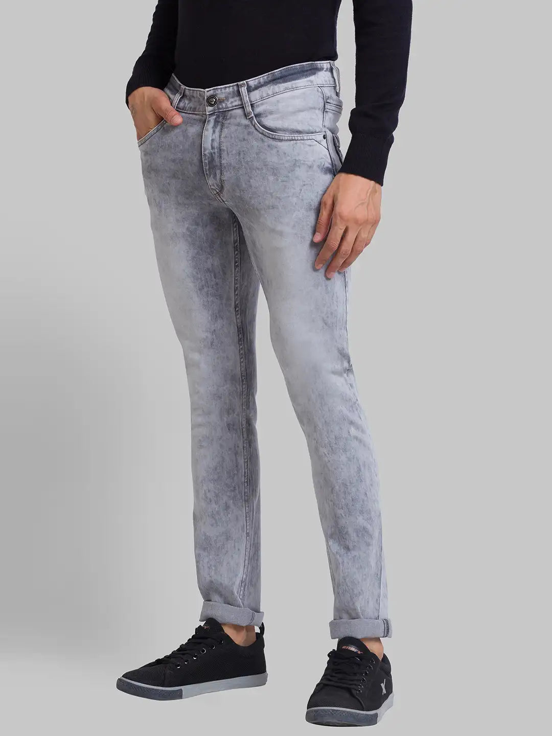 Men Skinny Fit Grey Jeans