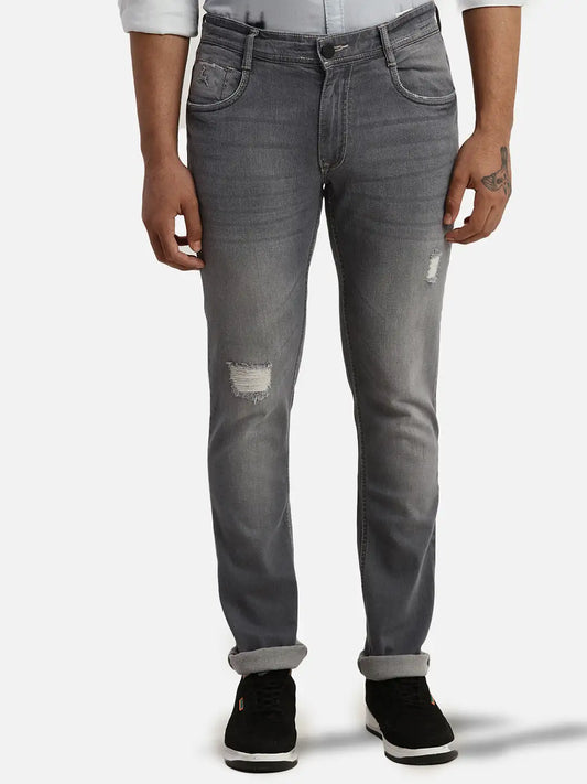 Men Slim Tapered Fit Blue Jeans