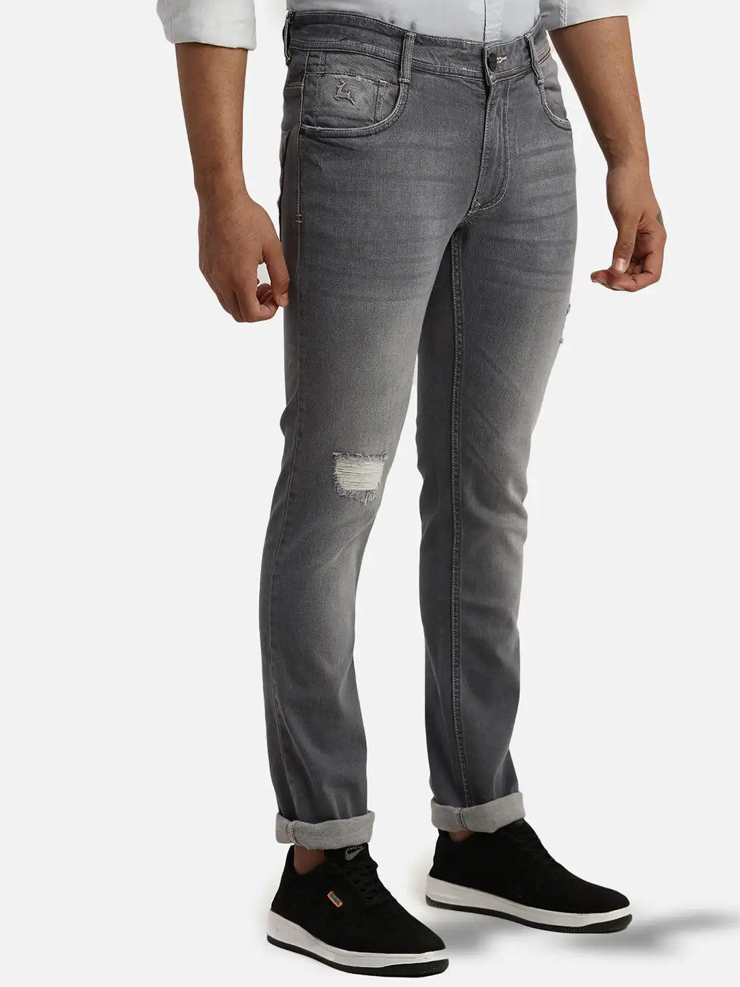 Men Slim Tapered Fit Blue Jeans