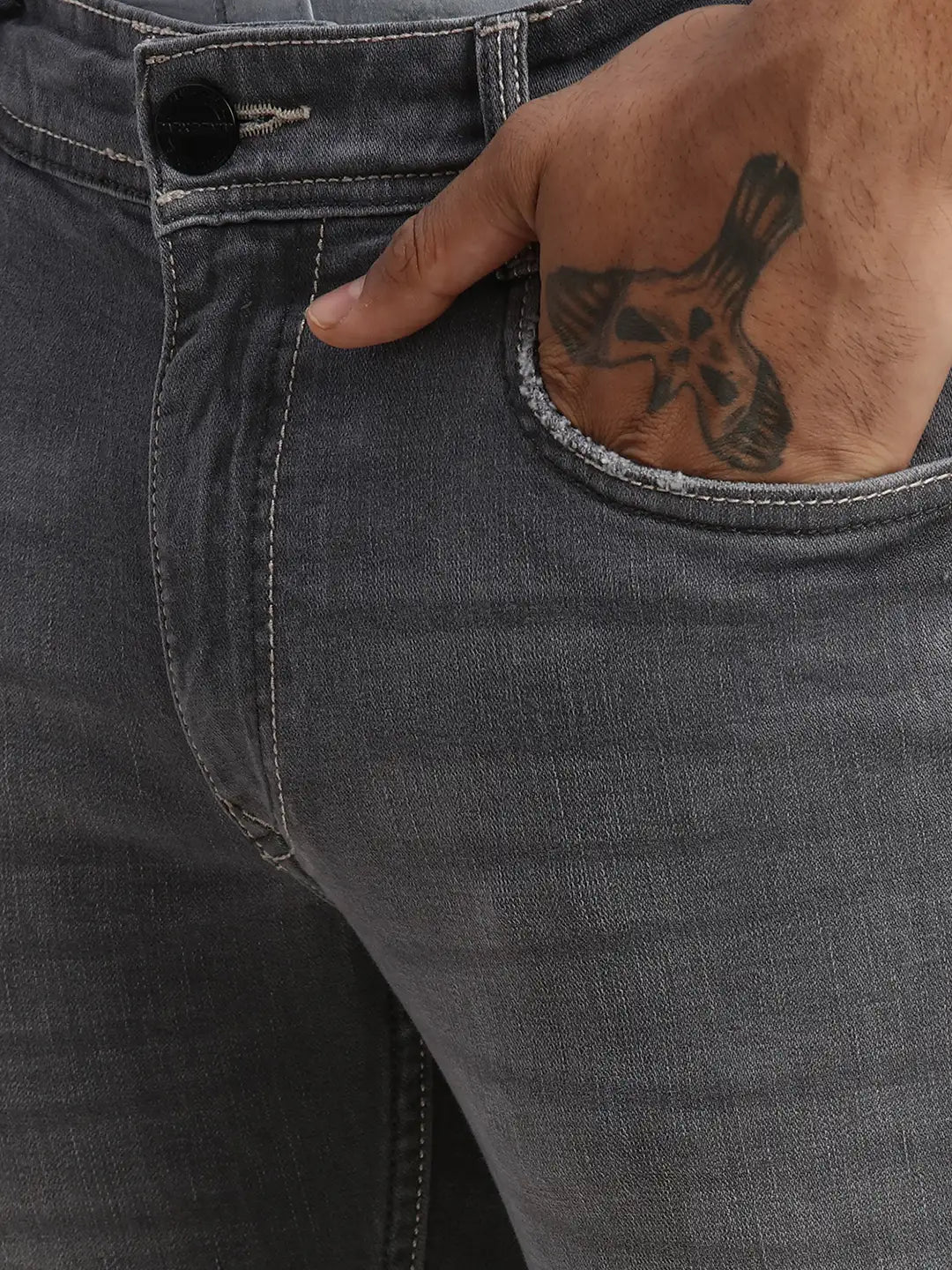 Men Slim Tapered Fit Blue Jeans