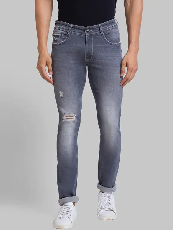 Men Skinny Cropped Fit Black Jeans