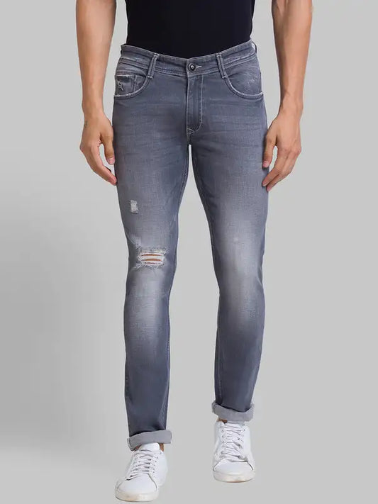 Men Skinny Cropped Fit Black Jeans