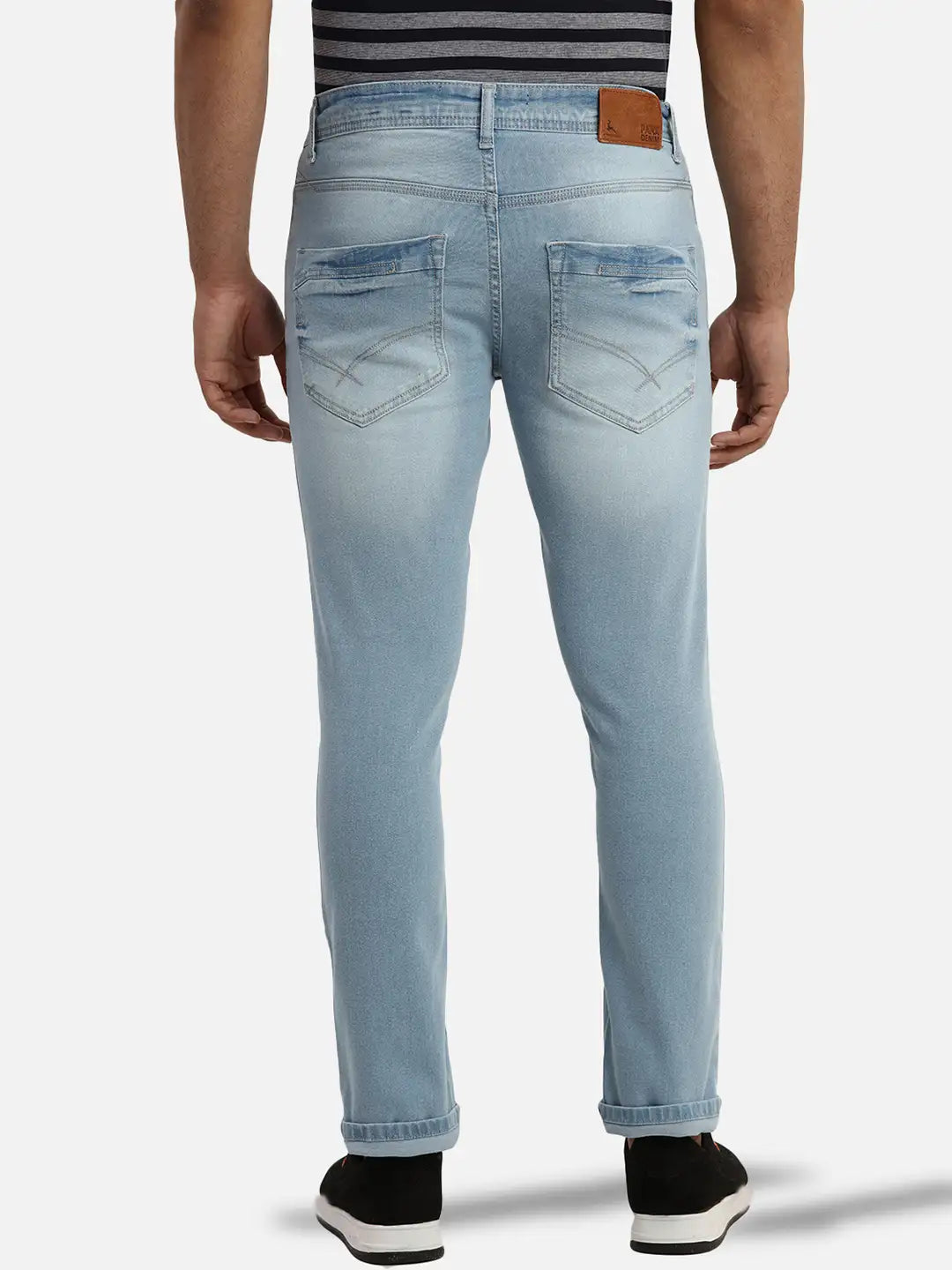 Men Slim Tapered Fit Grey Jeans
