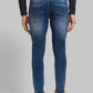Parx Men Blue Plain Slim Tapered Fit Cotton Blend Jeans