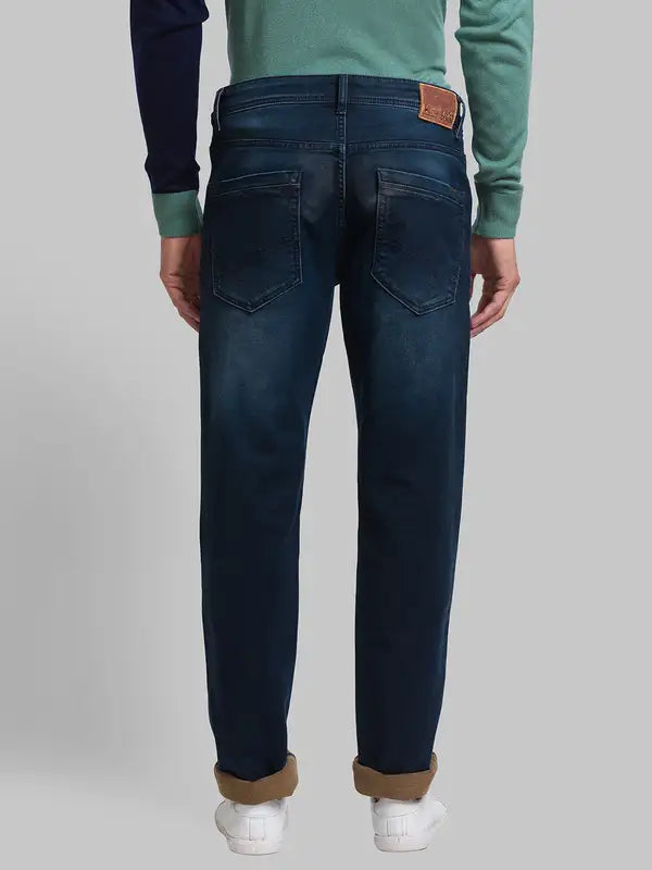 Men Slim Tapered Fit Blue Jeans