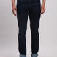Men Blue Skinny Fit Jacquard Cotton Blend Jeans