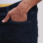 Men Blue Skinny Fit Jacquard Cotton Blend Jeans