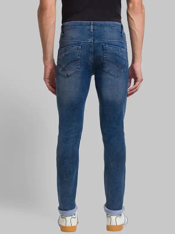 Men Slim Tapered Fit Blue Jeans
