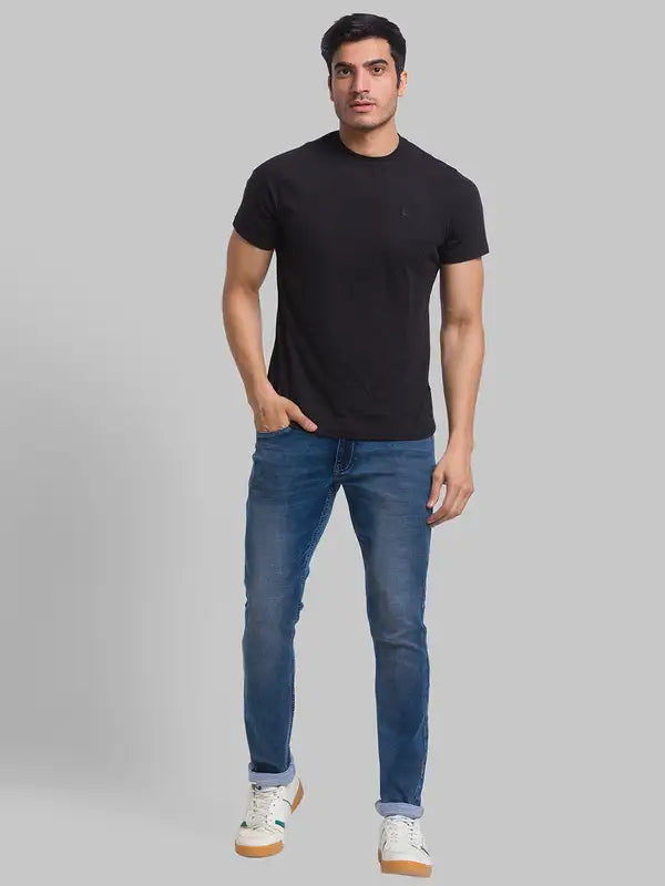 Men Slim Tapered Fit Blue Jeans