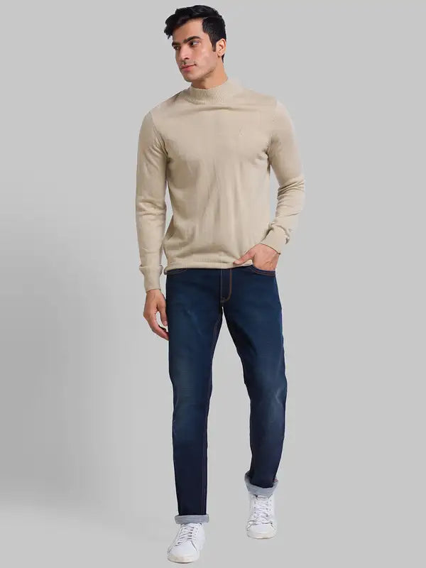 Men Slim Tapered Fit Blue Jeans