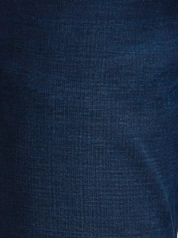 Men Slim Tapered Fit Blue Jeans