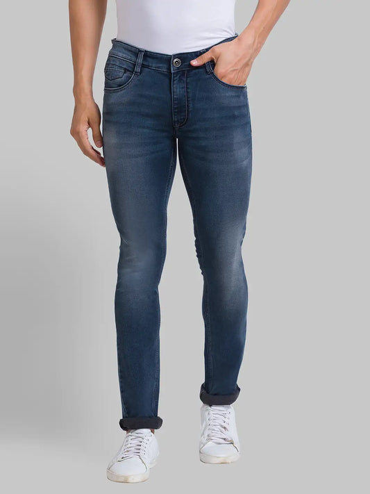 Men Tapered Fit Blue Jeans