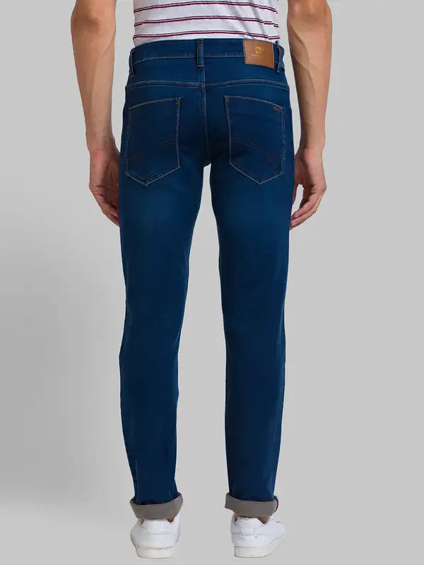 Men Slim Tapered Fit Blue Jeans